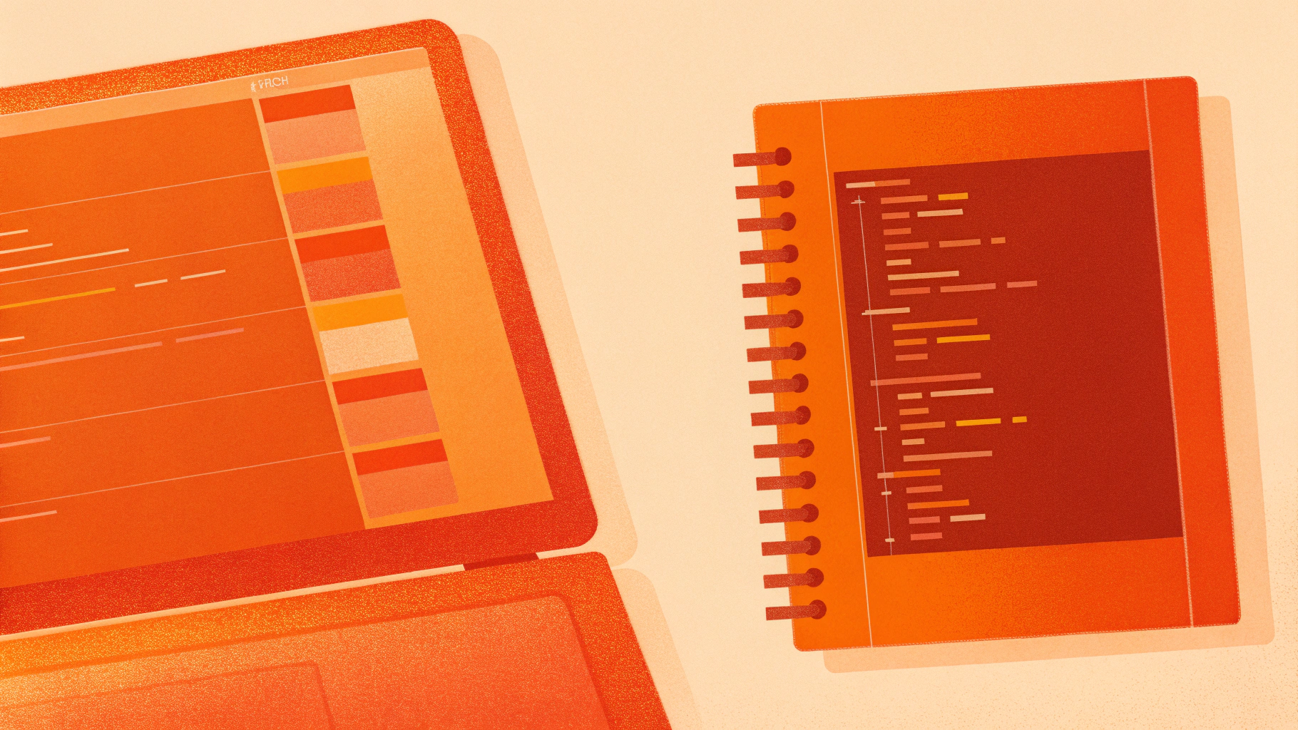 Схема расписания cron и пример команды PHP рядом с ноутбуком