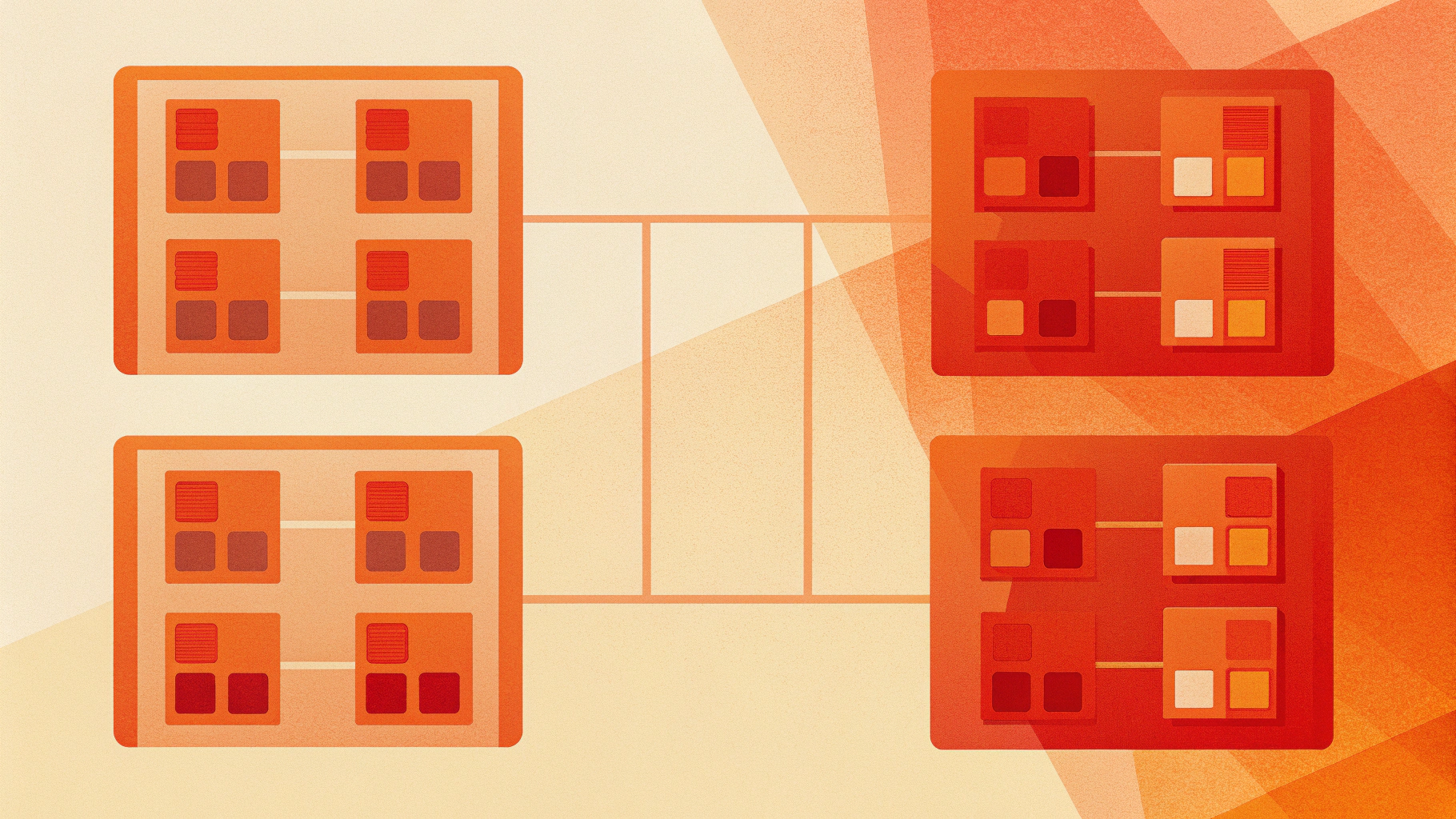 Схема сравнения HTTP/1.1 и HTTP/2: несколько соединений против multiplexing в одном