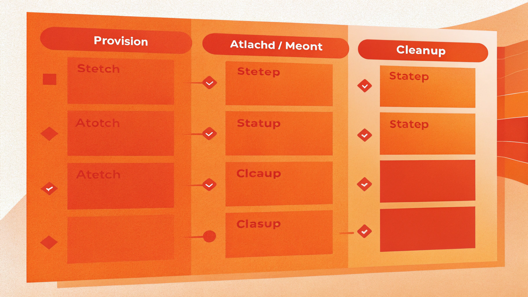 Схема жизненного цикла тома: provision, attach/mount и cleanup с finalizers