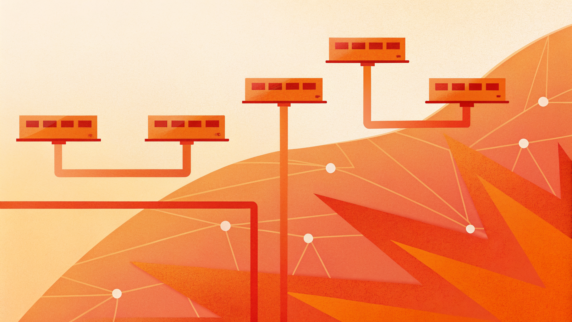 Схема VLAN и двух узлов DHCP в виртуальной инфраструктуре